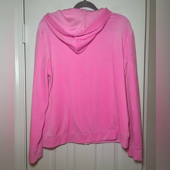Lilly Pulitzer Larina Velour Zip Up Hoodie Lilac Rose Pink Size L - Picture 4 of 8
